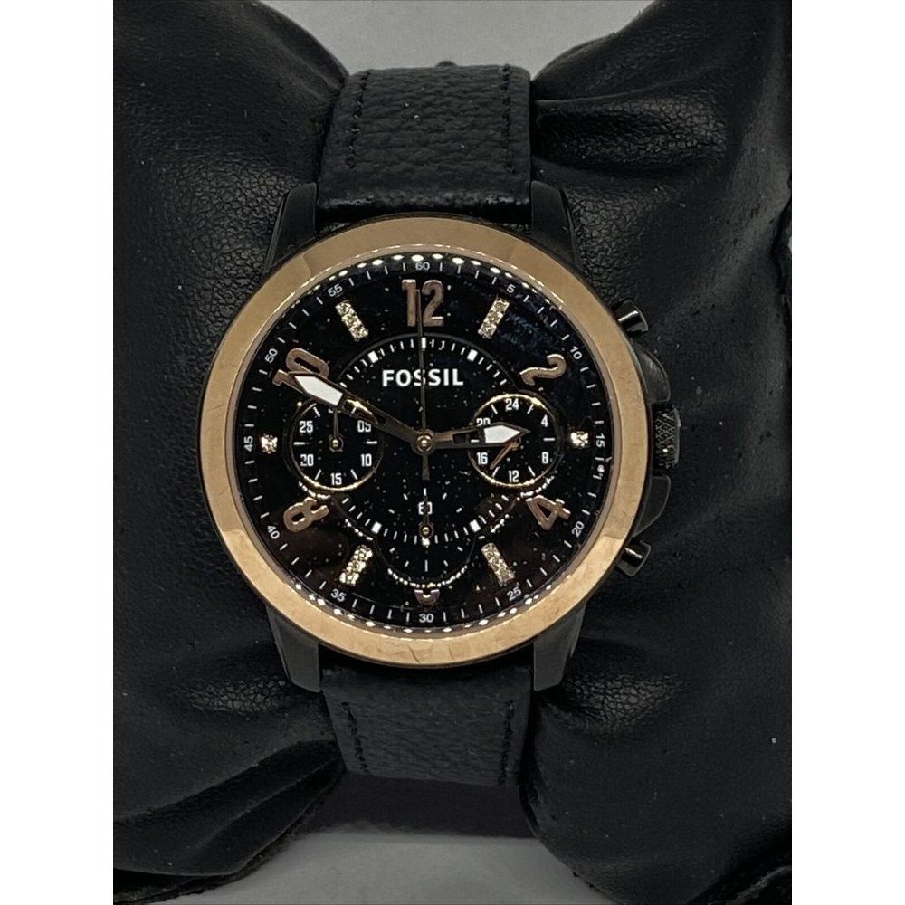Fossil Gwynn ES4117 Women's Black Leather Analog B